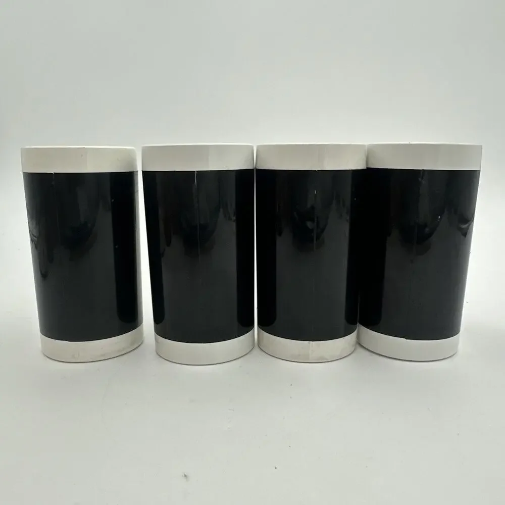 Set Of 4 Vintage Braniff Airlines Black White Espresso Plastic Cups